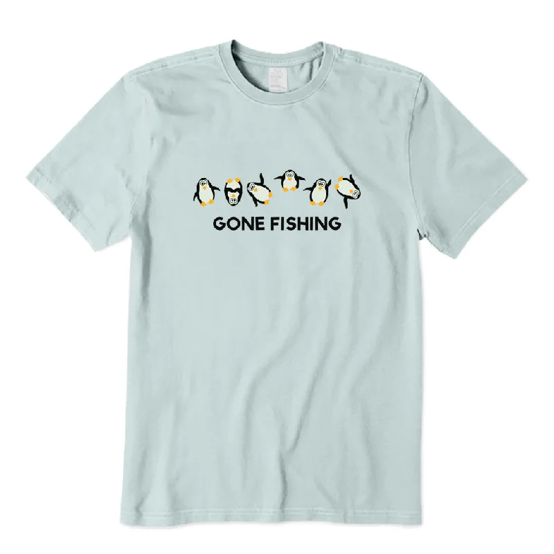 Penguins Gone Fishing T-Shirt Casual Formal Business