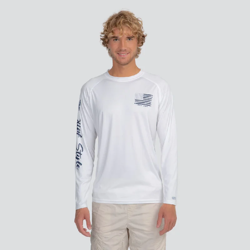 Vertical Flag Performance Long-Sleeved Tee Welt Pockets Slit Pockets Flap Pockets