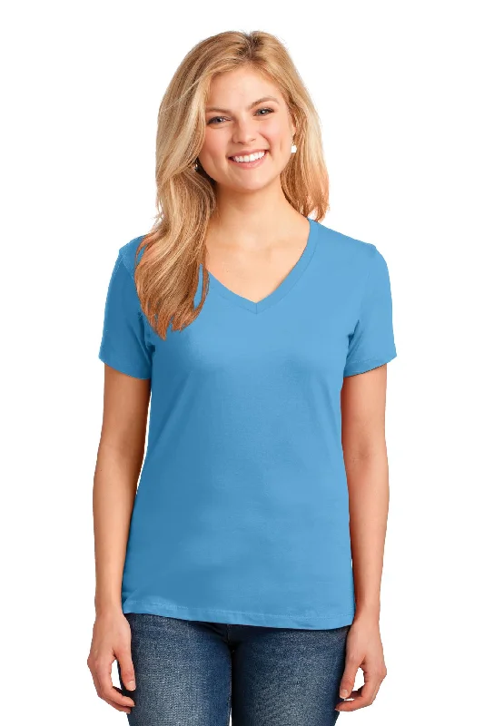 Port & Company Ladies Core Cotton V-Neck Tee. LPC54V Spandex Blend Rayon Blend Denim Blend Port & Company Ladies Core Cotton V-Neck Tee. LPC54V Spandex Blend Rayon Blend Denim Blend