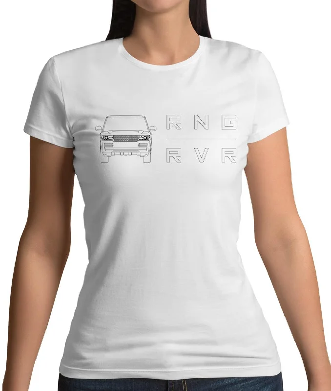 Range Rvr Womens T-Shirt Denim Fabric Leather Fabric Suede Fabric