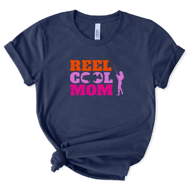 Reel Cool Mom T-Shirt for Women Houndstooth Herringbone Solid