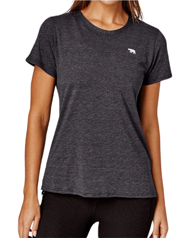 Running Bare Always Crew Workout Tee | Black Fleece Fabric Down Fabric Feather Fabric Running Bare Always Crew Workout Tee | Black Fleece Fabric Down Fabric Feather Fabric