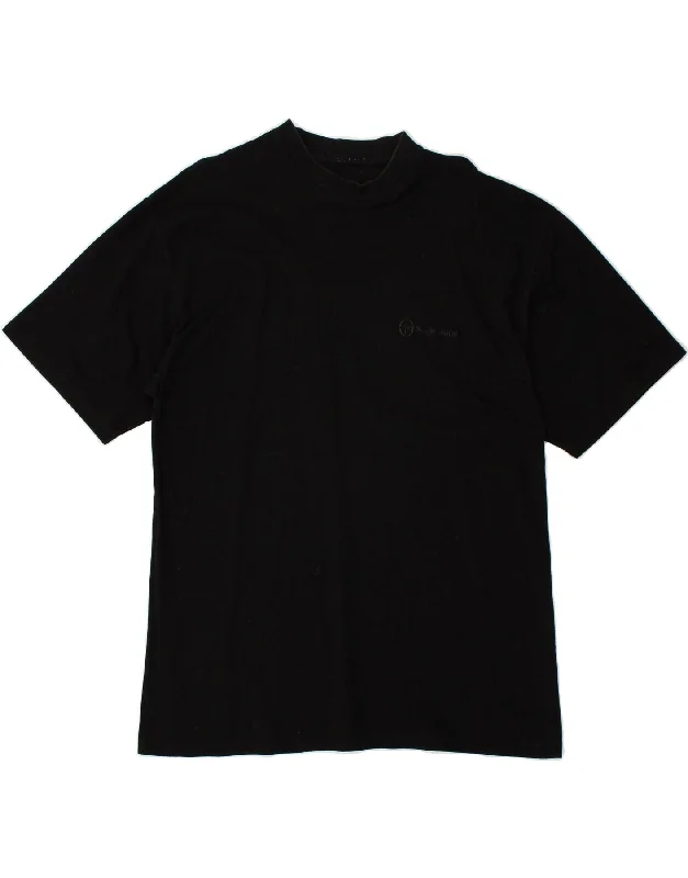 SERGIO TACCHINI Womens T-Shirt Top UK 16 Large Black Cotton Houndstooth Herringbone Solid SERGIO TACCHINI Womens T-Shirt Top UK 16 Large Black Cotton Houndstooth Herringbone Solid