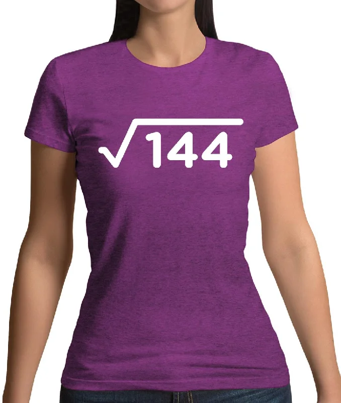 Square Root Birthday 12 Womens T-Shirt Mesh Fabric Canvas Fabric Denim Fabric