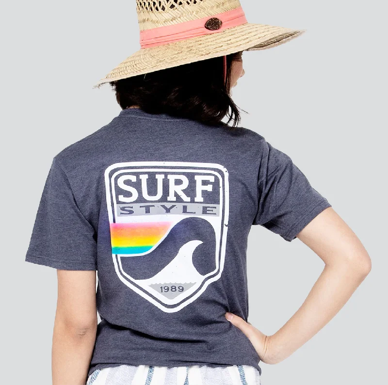 Pastel Wave Shield T-Shirt Graphic T-Shirt Round Neck Polyester