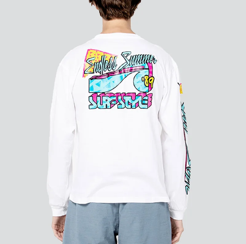 I Want My Retro Wave Long Sleeve T-Shirt Cotton Fabric Linen Fabric Terry Fabric
