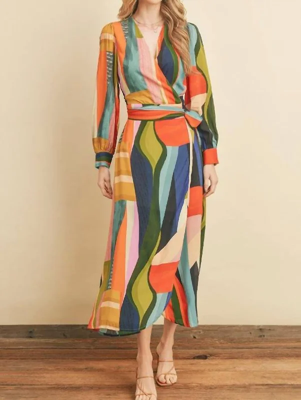 Stevie Wrap Dress in Multi