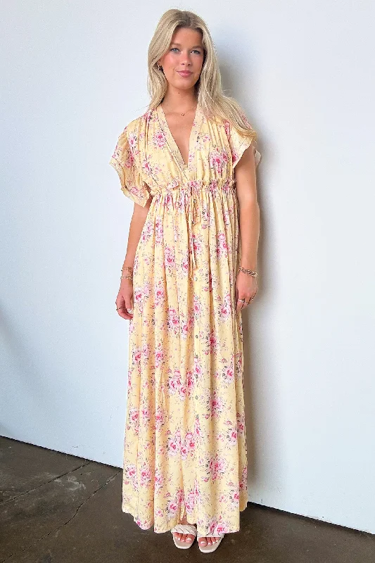 Summer Sensation Floral Tie Back Maxi Dress - FINAL SALE