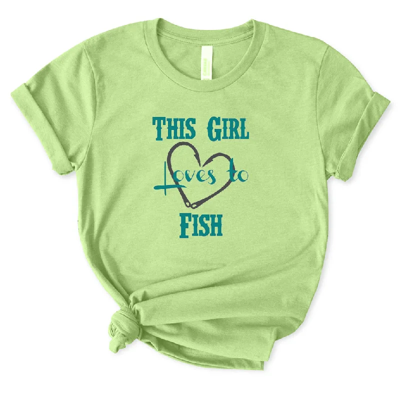 This Girl Loves To Fish T-Shirt for Women Chenille Fabric Brocade Fabric Lace Fabric This Girl Loves To Fish T-Shirt for Women Chenille Fabric Brocade Fabric Lace Fabric