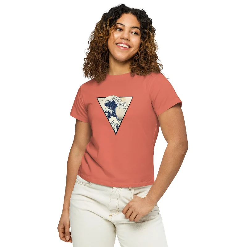 WATER Women’s High-Waisted Tee Cotton Fabric Linen Fabric Terry Fabric