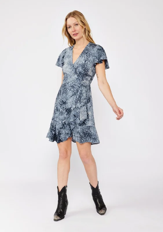 Wild Sky Mini Wrap Dress