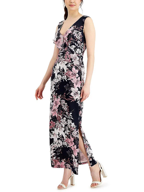 Womens Knit Printed Maxi Dress