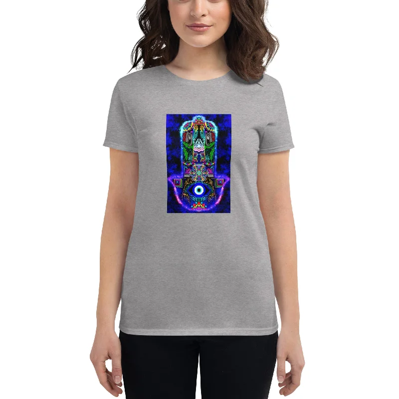 XAMSE Women's T-Shirt Front Pockets Side Pockets Patch Pockets