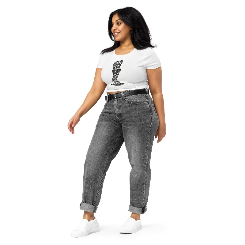 ZAN Women’s Crop Tee Terry Blend Velvet Blend Canvas Blend