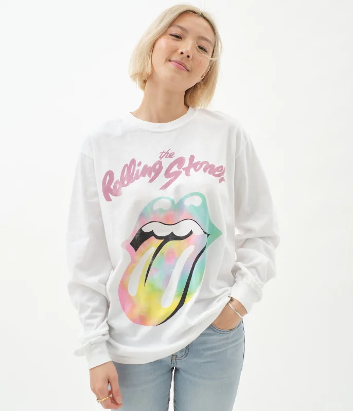 Aeropostale Long Sleeve Rolling Stones Tongue Boyfriend Graphic Tee