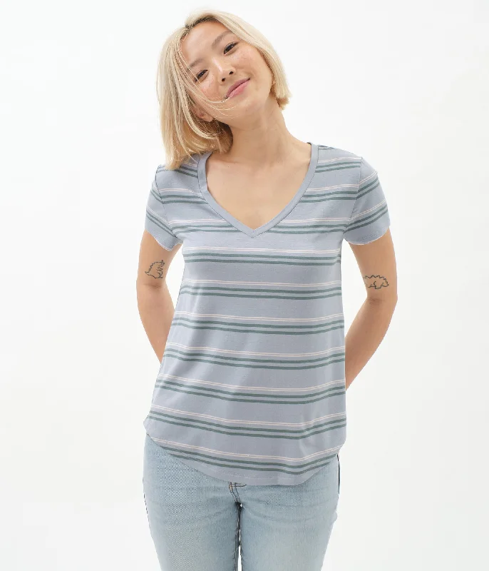 Aeropostale Seriously Soft Striped V-Neck Tee