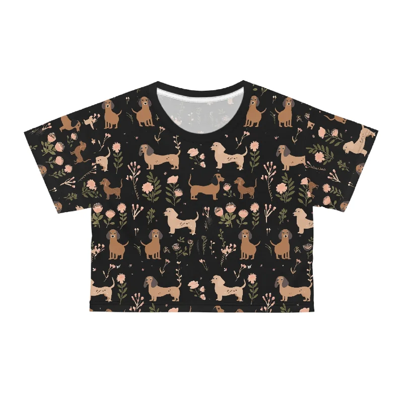 Blossom Hounds - Dachshund Crop Tee