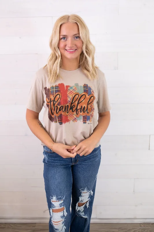 Brushed Thankful Graphic Tee-Ivory