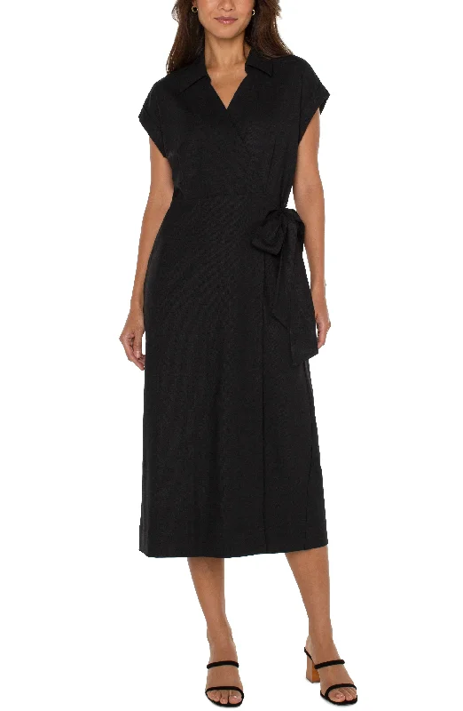 Collared Wrap Dress