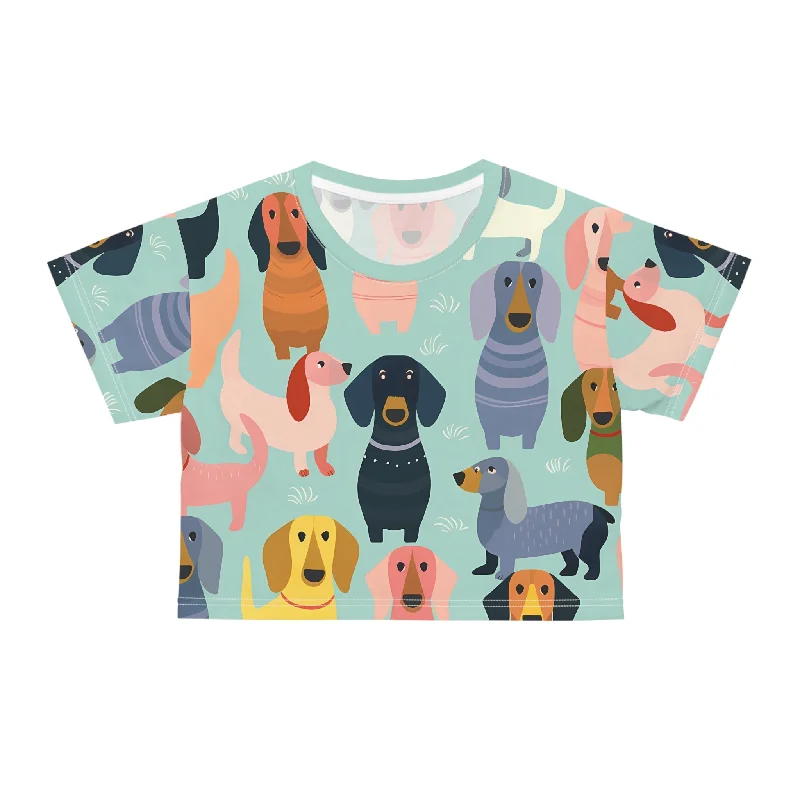 Groovy Delight - Dachshund Crop Tee