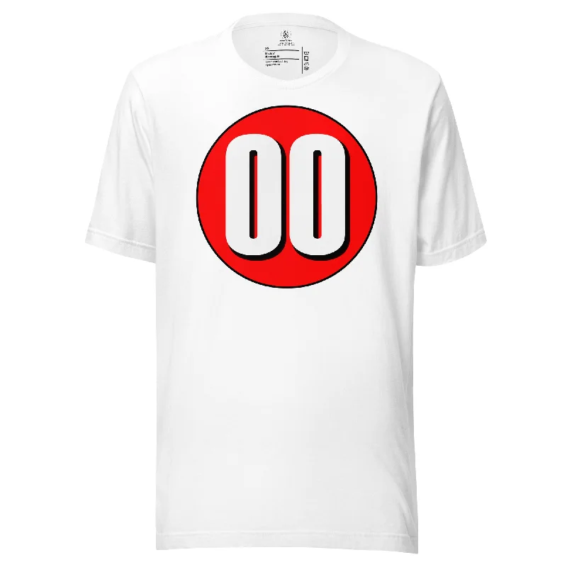 Unisex t-shirt: White on Red 00