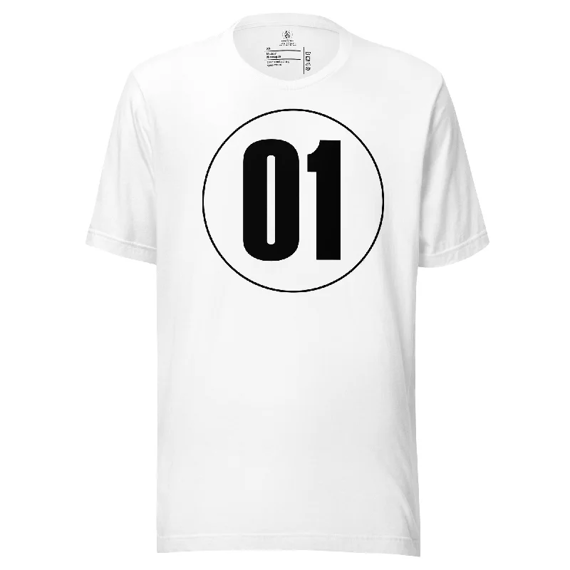 Unisex t-shirt: Black on White  01