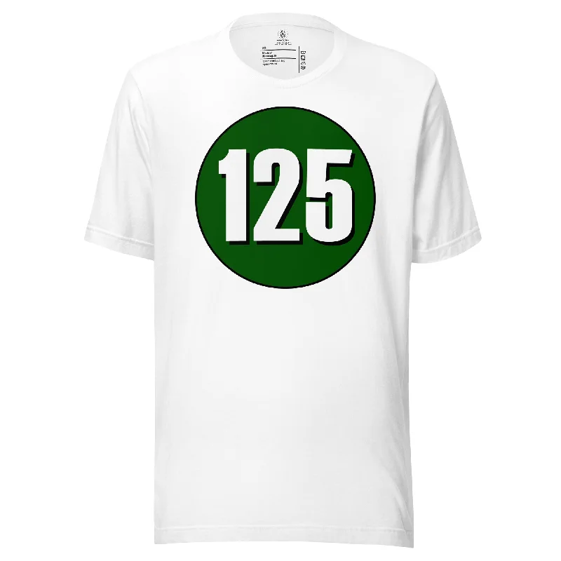 Unisex t-shirt: White on Hunter Green 125