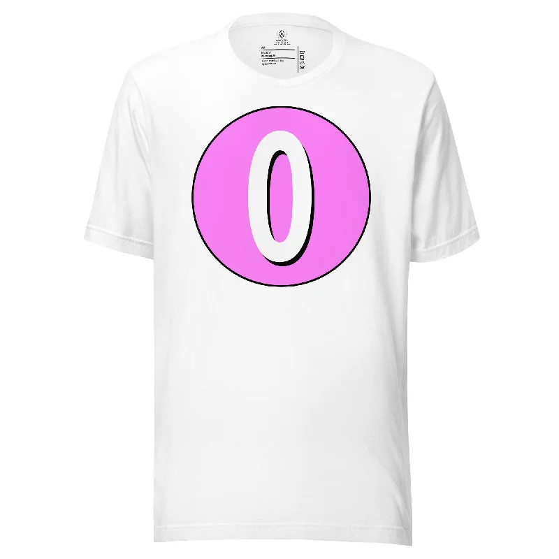 Unisex t-shirt: White on Pink 0