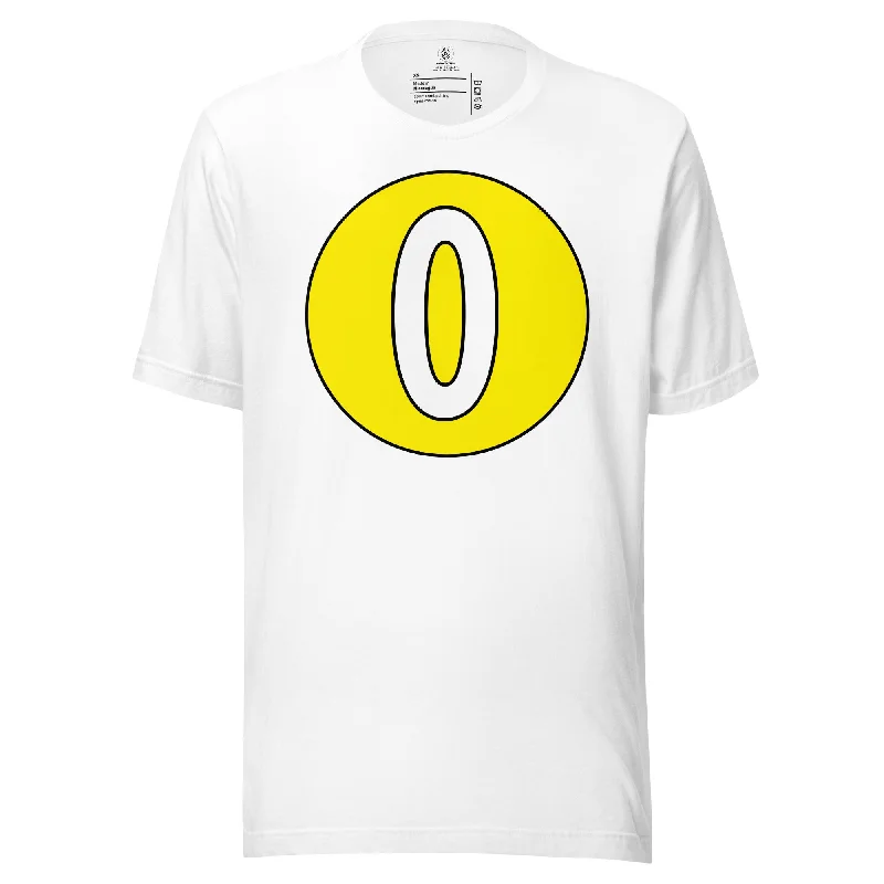 Unisex t-shirt: White on Yellow 0