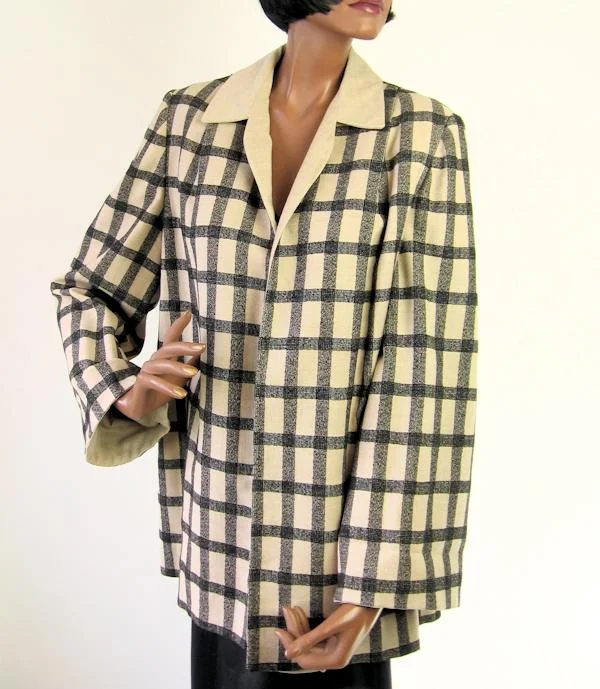 50s Swing Jacket Women's Vintage Windowpane Plaid M/L VFG Wm Block Mesh Jacket Canvas Jacket Denim Jacket 50s Swing Jacket Women's Vintage Windowpane Plaid M/L VFG Wm Block Mesh Jacket Canvas Jacket Denim Jacket