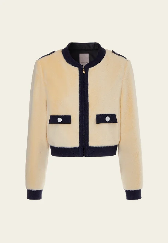 Faux-fur Denim-trimmed Jacket Zippered Jacket Buttoned Jacket Snapped Jacket