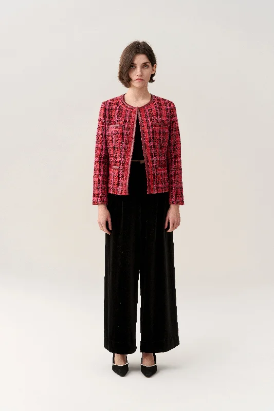 Checkered Concealed-fastening Patch-pocket Tweed Jacket Belted Jacket Elasticated Jacket Padded Jacket Checkered Concealed-fastening Patch-pocket Tweed Jacket Belted Jacket Elasticated Jacket Padded Jacket