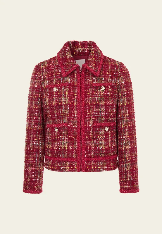 Braided-trim Patch Pocket Jacket Hooded Jacket Caped Jacket Shawl Collar Jacket