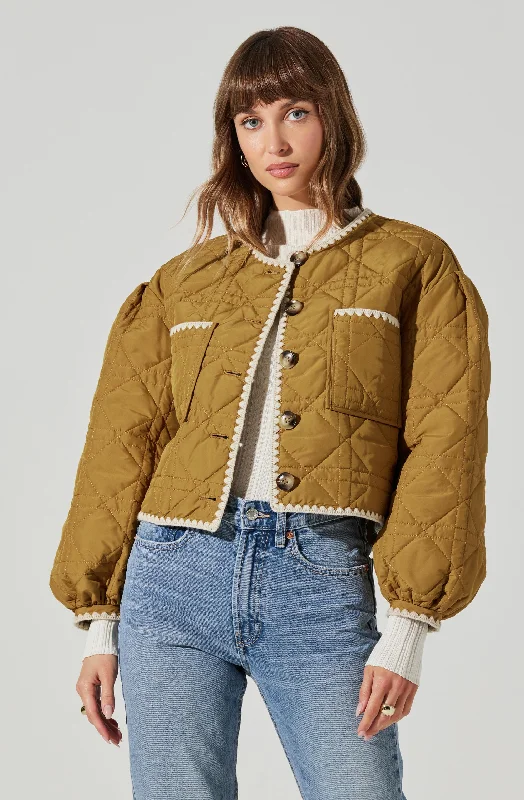 Acacia Quilted Jacket Satin Jacket Silk Jacket Chiffon Jacket