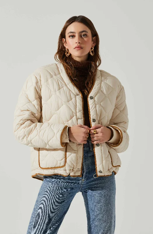 Bellamie Quilted Jacket Welt Pockets Slit Pockets Flap Pockets