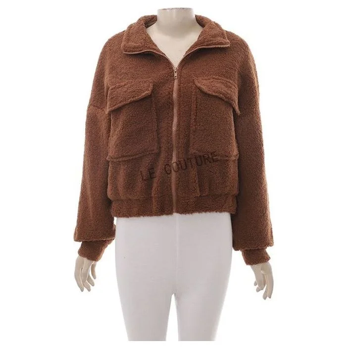 Cargo Long Sleeve Woolen Jacket Wool Jacket Cashmere Jacket Tweed Jacket