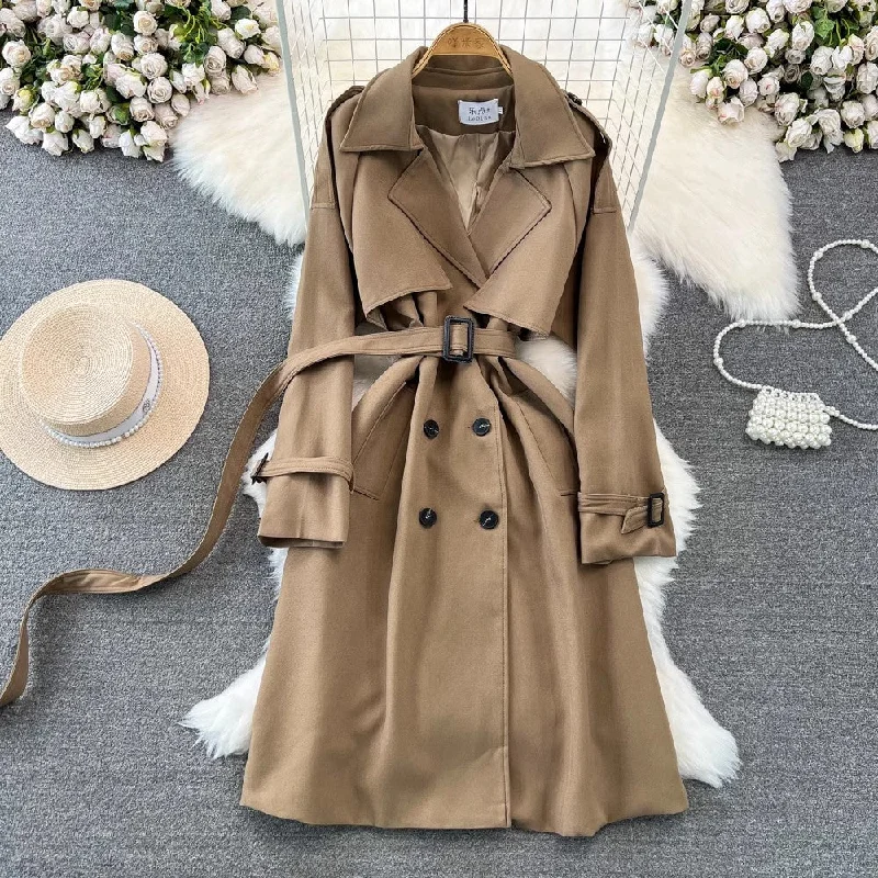 Casual Fashion Mid-Length Over-the-Knee Jacket S4005 Trench Coat Raincoat Waterproof Jacket Casual Fashion Mid-Length Over-the-Knee Jacket S4005 Trench Coat Raincoat Waterproof Jacket