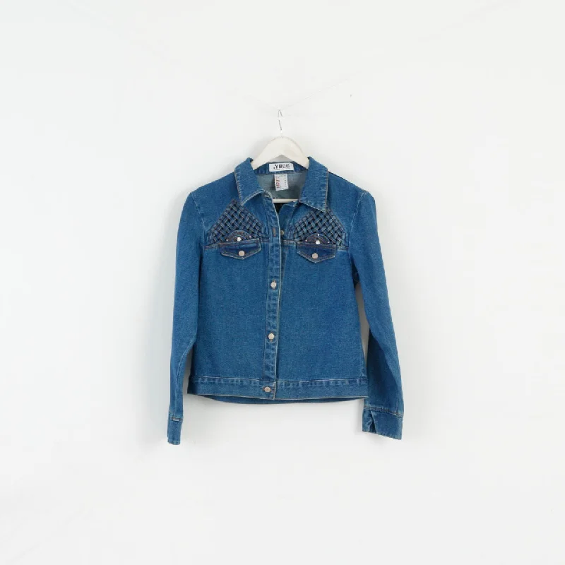 YGCC Women 10 36 S Denim Jacket Blue Jeans Cotton Detailed Boho Top Anorak Shell Jacket Lightweight Jacket YGCC Women 10 36 S Denim Jacket Blue Jeans Cotton Detailed Boho Top Anorak Shell Jacket Lightweight Jacket