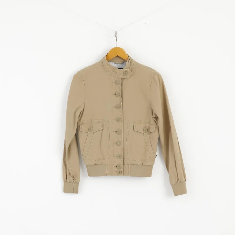 Alpha Industries Women S Jacket Beige Stand Up Collar Full Zipper Cotton Top Print Jacket Jacquard Jacket Embroidered Jacket Alpha Industries Women S Jacket Beige Stand Up Collar Full Zipper Cotton Top Print Jacket Jacquard Jacket Embroidered Jacket