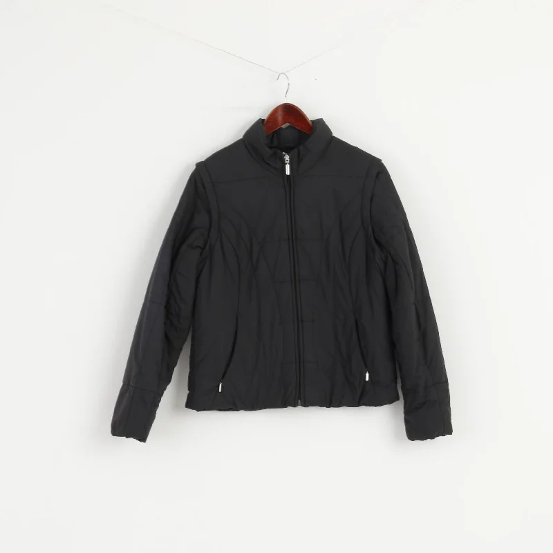 Marks & Spencer Women 14 M Jacket Black Removable Sleeve Hidden Hood Top Jersey Jacket Tulle Jacket Batik Jacket