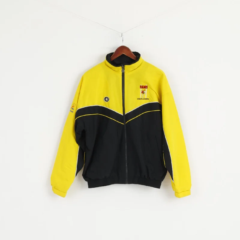 Prostar Women S 34/36 Jacket Yellow Full Zipper Cheerleaders RAMS Unisex Top Stand-Up Collar Roll-Neck Collar Turtle Neck