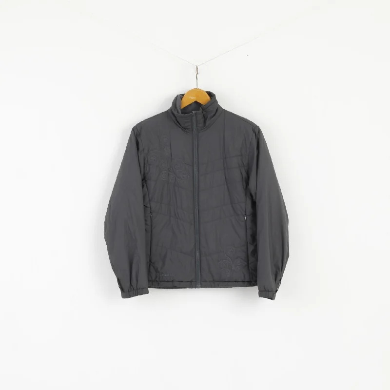 Columbia Women M Jacket Grey Embroided Quilted Sportswear Zip Up Top Front Pockets Side Pockets Patch Pockets Columbia Women M Jacket Grey Embroided Quilted Sportswear Zip Up Top Front Pockets Side Pockets Patch Pockets