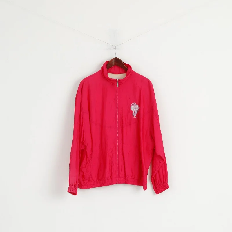 Head Women 44 XL Jacket Pink Vintage 80s Nylon Bomber Festival Waterproof Top Quilted Jacket Puffer Jacket Insulated Jacket