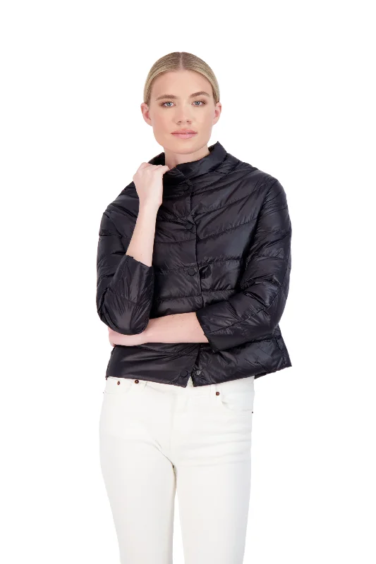 The Soho- Down 3/4 Sleeve Jacket Belted Jacket Elasticated Jacket Padded Jacket