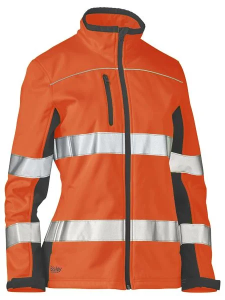 WOMEN'S TAPED TWO TONE HI VIS SOFT SHELL JACKET BJL6059T Knit Jacket Woven Jacket Fleece Jacket