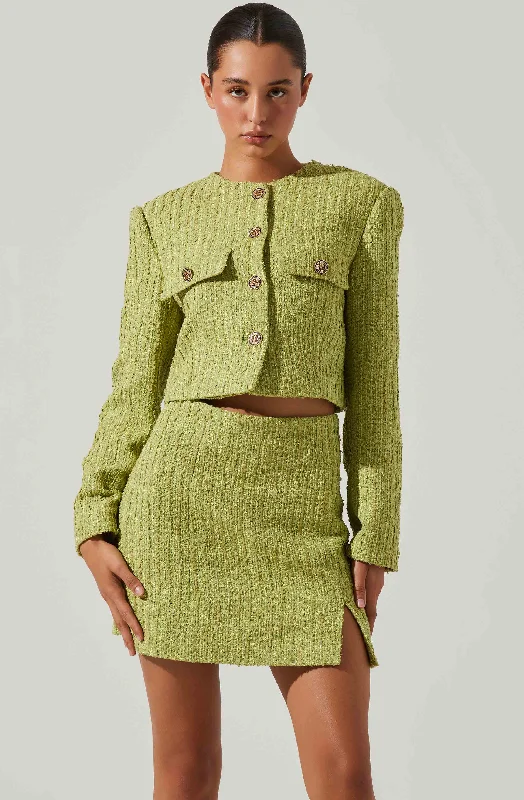 Covina Tweed Cropped Jacket Faux Fur Jacket Real Fur Jacket Shearling Jacket