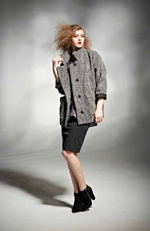 KATE JACKET GRAY Cotton Fabric Linen Fabric Terry Fabric