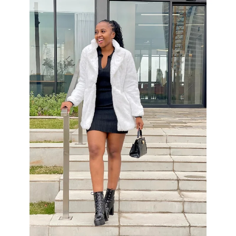 Faux Fur Warm Short Jacket Cardigan Sweater Pullover