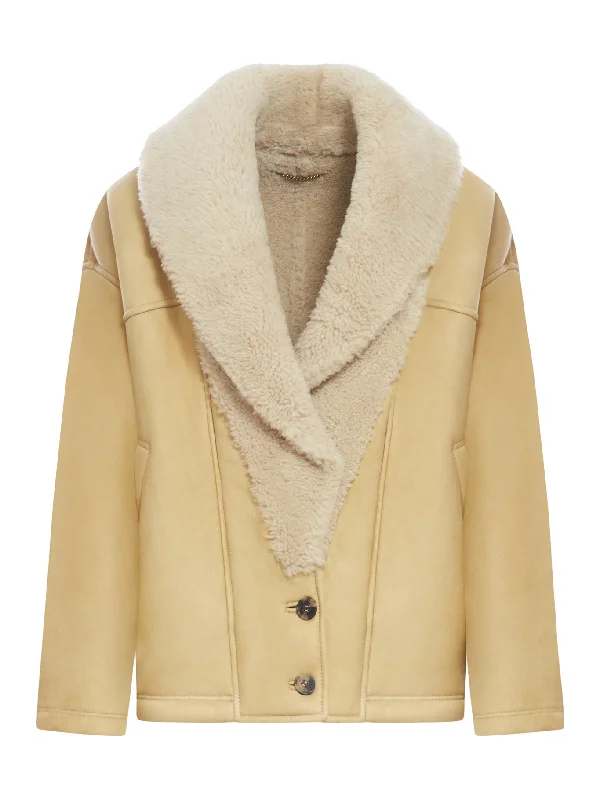 leather and shearling jacket Fleece Jacket Down Jacket Parka