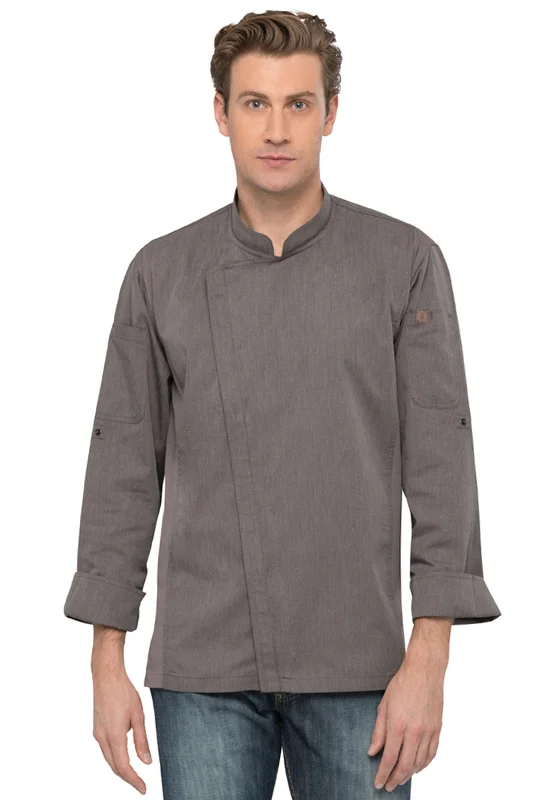 Mens Hartford Zipper Chef Jacket A-Line Jacket Boat Neck Shawl Collar